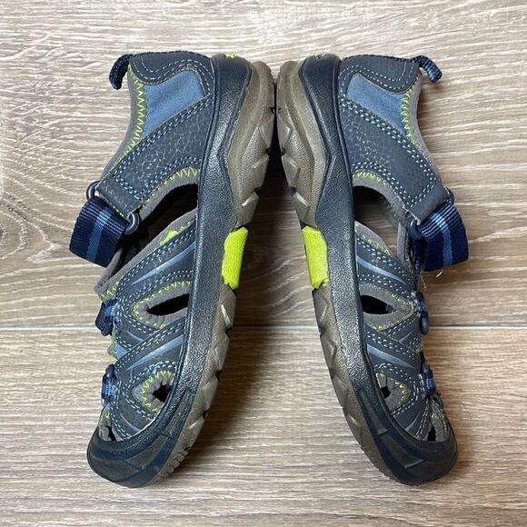 Merrell Hydro Hiker Toddler Boy Sz 12M Blue Leather Neon Green Sandal MC53375 - Picture 9 of 10